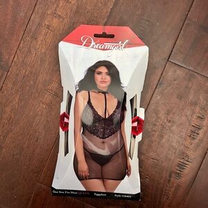 Dreamgirl Eggplant Sheer Lace Chemise